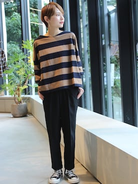 「黒パンツ」｜RIHOさん（レディース・150cm）の夏コーディネート