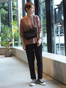 「黒パンツ」｜RIHOさん（レディース・150cm）の夏コーディネート