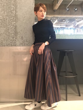 「ハイネックトップス」｜RIHOさん（レディース・150cm）の夏コーディネート