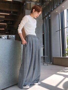 「ハイネックトップス」｜RIHOさん（レディース・150cm）の夏コーディネート