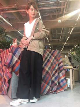 「koe（コエ）のアイテム（ブルゾン）」を使った、RIHOさん（レディース・150cm）の秋コーディネート