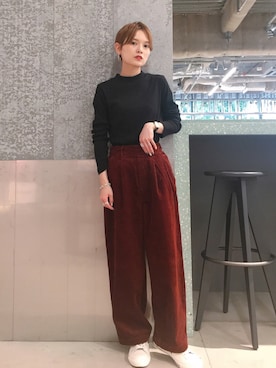 「ハイネックトップス」｜RIHOさん（レディース・150cm）の秋コーディネート