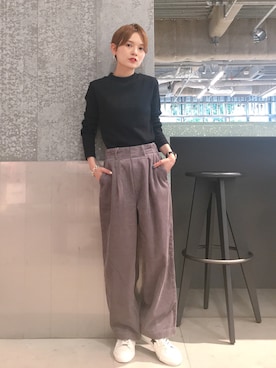 「ハイネックトップス」｜RIHOさん（レディース・150cm）の秋コーディネート