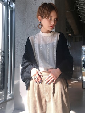 「ハイネックトップス」｜RIHOさん（レディース・150cm）の秋コーディネート