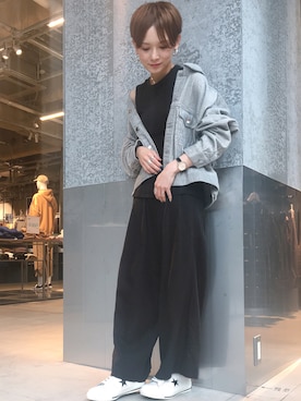 「koe（コエ）のアイテム（ブルゾン）」を使った、RIHOさん（レディース・150cm）の秋コーディネート