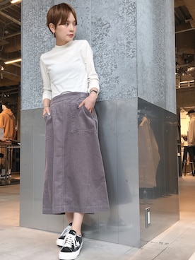 「ハイネックトップス」｜RIHOさん（レディース・150cm）の秋コーディネート