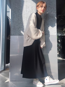 「黒コーデ」｜RIHOさん（レディース・150cm）の秋コーディネート