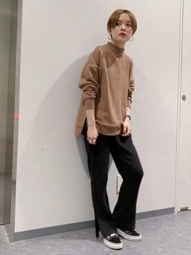「ハイネックトップス」｜RIHOさん（レディース・150cm）の秋コーディネート
