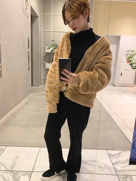 「Champion（チャンピオン）のアイテム（ジャケット/アウター）」を使った、RIHOさん（レディース・150cm）の秋コーディネート