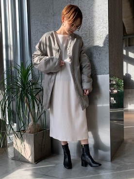 「足袋」｜「アイテム（ダウンジャケット/コート）」を使った、RIHOさん（レディース・150cm）の秋コーディネート