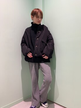 「koe（コエ）のアイテム（ブルゾン）」を使った、RIHOさん（レディース・150cm）の冬コーディネート