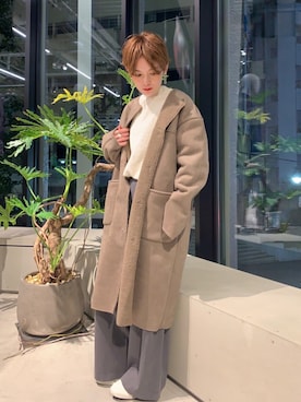 「アイラブCONVERSE」｜「アイテム（ダウンジャケット/コート）」を使った、RIHOさん（レディース・150cm）の冬コーディネート