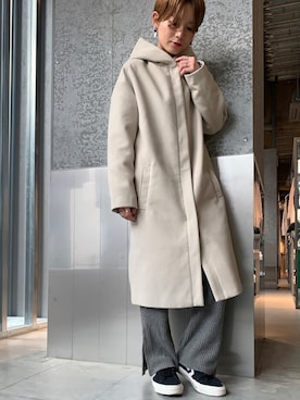 「ワッフル」｜「アイテム（ダウンジャケット/コート）」を使った、RIHOさん（レディース・150cm）の冬コーディネート