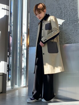「koe×THOM BROWNE（コエトムブラウン）のアイテム（テーラードジャケット）」を使った、RIHOさん（レディース・150cm）の冬コーディネート
