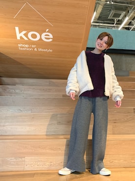「koe（コエ）のアイテム（ブルゾン）」を使った、RIHOさん（レディース・150cm）の冬コーディネート