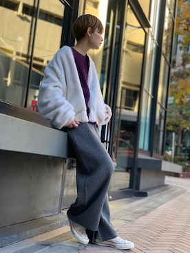 「koe（コエ）のアイテム（ブルゾン）」を使った、RIHOさん（レディース・150cm）の冬コーディネート