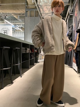 「koe（コエ）のアイテム（ブルゾン）」を使った、RIHOさん（レディース・150cm）の冬コーディネート