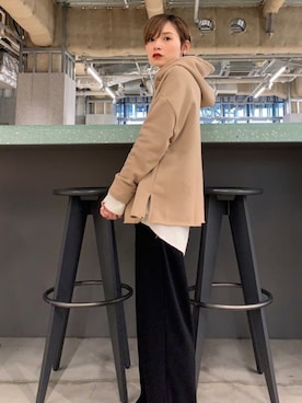 「スウェットパーカー」｜「アイテム（その他）」を使った、RIHOさん（レディース・150cm）の冬コーディネート
