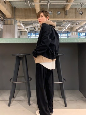 「koe（コエ）のアイテム（ブルゾン）」を使った、RIHOさん（レディース・150cm）の春コーディネート