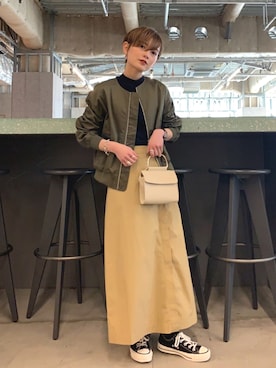 「春コート」｜「アイテム（ブルゾン）」を使った、RIHOさん（レディース・150cm）の春コーディネート