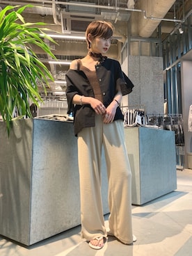 「ニットキャミソール」｜「アイテム（その他）」を使った、RIHOさん（レディース・150cm）の夏コーディネート