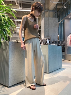 「ニットキャミソール」｜「アイテム（その他）」を使った、RIHOさん（レディース・150cm）の夏コーディネート