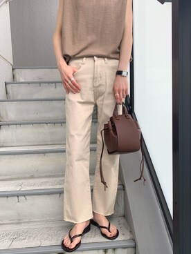 「LOEWE」｜「アイテム（アナログ腕時計）」を使った、RIHOさん（レディース・150cm）の夏コーディネート