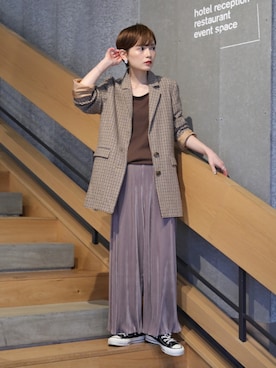 「koe（コエ）のアイテム（ジャケット/アウター）」を使った、RIHOさん（レディース・150cm）の秋コーディネート