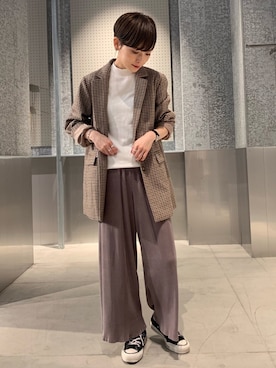 「koe（コエ）のアイテム（ジャケット/アウター）」を使った、RIHOさん（レディース・150cm）の秋コーディネート