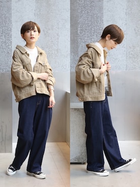 「koe（コエ）のアイテム（ジャケット/アウター）」を使った、RIHOさん（レディース・150cm）の秋コーディネート