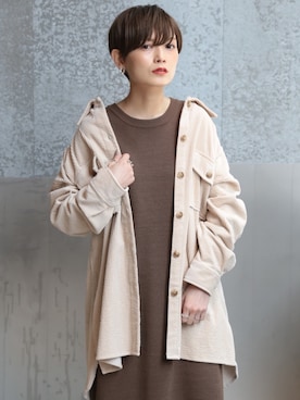 「koe（コエ）のアイテム（ジャケット/アウター）」を使った、RIHOさん（レディース・150cm）の秋コーディネート