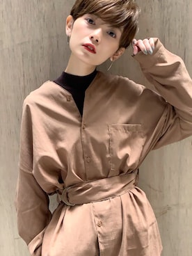 「koe（コエ）のピーチベルト付シャツブラウス＊（シャツ/ブラウス）」を使った、RIHOさん（レディース・150cm）の秋コーディネート