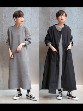 「koe（コエ）のアイテム（ジャケット/アウター）」を使った、RIHOさん（レディース・150cm）の秋コーディネート