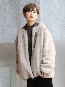 「koe（コエ）のアイテム（ジャケット/アウター）」を使った、RIHOさん（レディース・150cm）の秋コーディネート