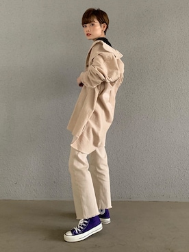 「koe（コエ）のアイテム（ジャケット/アウター）」を使った、RIHOさん（レディース・150cm）の秋コーディネート