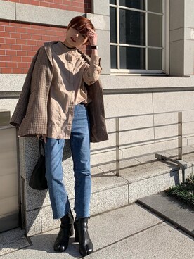 「koe（コエ）のアイテム（ジャケット/アウター）」を使った、RIHOさん（レディース・150cm）の秋コーディネート