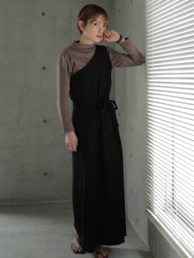 「ハイネックトップス」｜RIHOさん（レディース・150cm）の春コーディネート