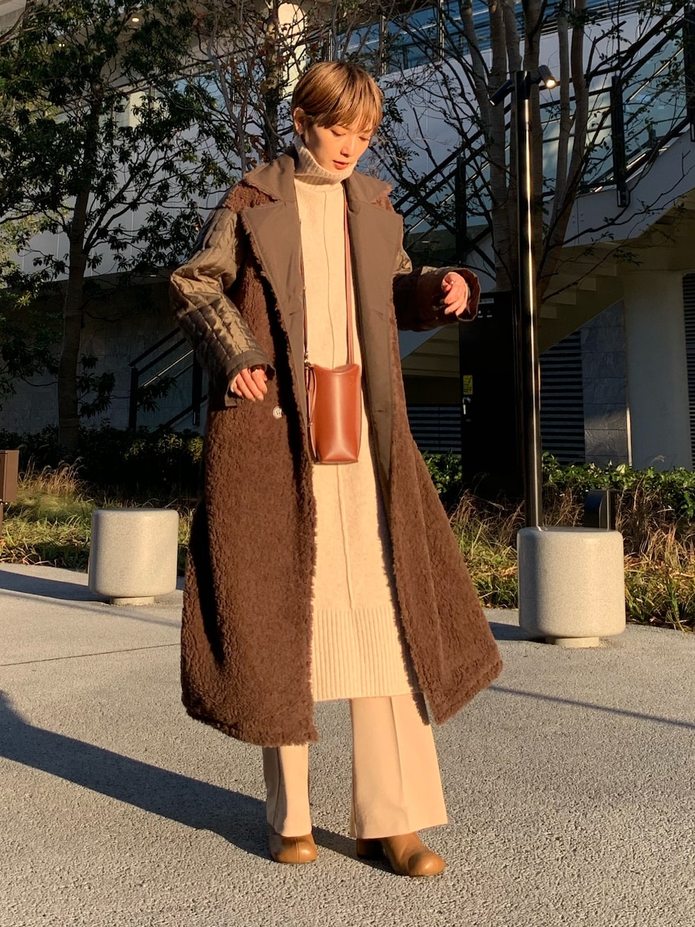 レムクローゼットrem closet リバーシブルボアロングコート