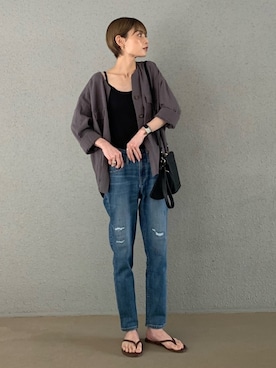 「COOLなこのコが仲間入り」｜「アイテム（その他アウター）」を使った、RIHOさん（レディース・150cm）の夏コーディネート