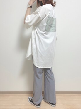 「ブルー x ホワイト」｜「アイテム（腕時計）」を使った、こんちゃさん（レディース・160cm）の春コーディネート