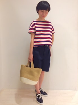 「Bshop（ビショップ）の【MAISON BOINET】	20mm belt with square tip　ベルト（ベルト）」を使った、に し か わさん（レディース・152cm）の春コーディネート