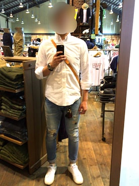 「ジャパンブルー」｜もふもふさん（メンズ・184cm）の春コーディネート