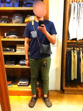 「RE.ACT（リアクト）のアイテム」を使った、もふもふさん（メンズ・184cm）の夏コーディネート