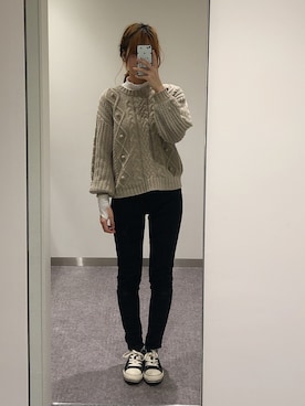 「スキニー　黒」｜みにゃみさん（レディース・168cm）の冬コーディネート