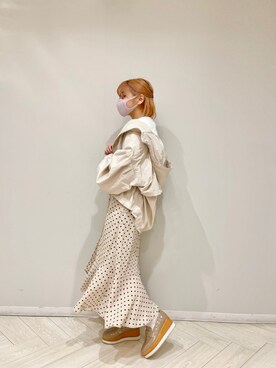 「one after another NICE CLAUP（ワンアフターアナザーナイスクラップ）のアイテム（マウンテンパーカー）」を使った、おみほさん（レディース・154cm）の春コーディネート