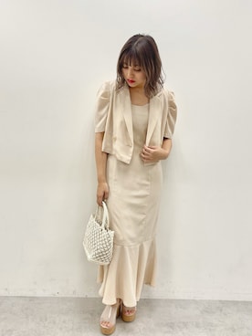 「one after another NICE CLAUP（ワンアフターアナザーナイスクラップ）のアイテム（その他アウター）」を使った、おみほさん（レディース・154cm）の春コーディネート