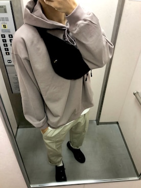 「WYM LIDNM（ウィム バイ リドム）の【WYM LIDNM】HEAVY WEIGHT WIDE PARKA（パーカー、ブラウン系）」を使った、d.sさん（メンズ・181cm）の秋コーディネート