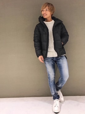 「FREE DEE（フリー ディー）のアイテム」を使った、翔太さん（メンズ・165cm）の冬コーディネート