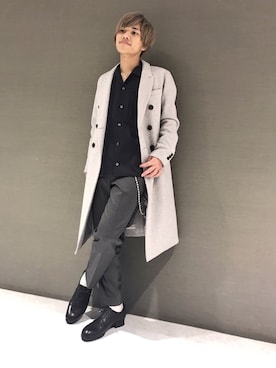 「GOSTAR DE FUGA（ゴスタール ジフーガ）のアイテム（チェスターコート）」を使った、翔太さん（メンズ・165cm）の冬コーディネート