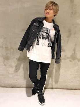 「GOSTAR DE FUGA（ゴスタール ジフーガ）のアイテム（デニムジャケット）」を使った、翔太さん（メンズ・165cm）の冬コーディネート